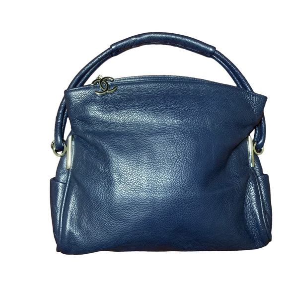 CHANEL Handbags - Blue Soft Leather Shoulder Tote Bag